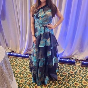 Turquoise floor length gown